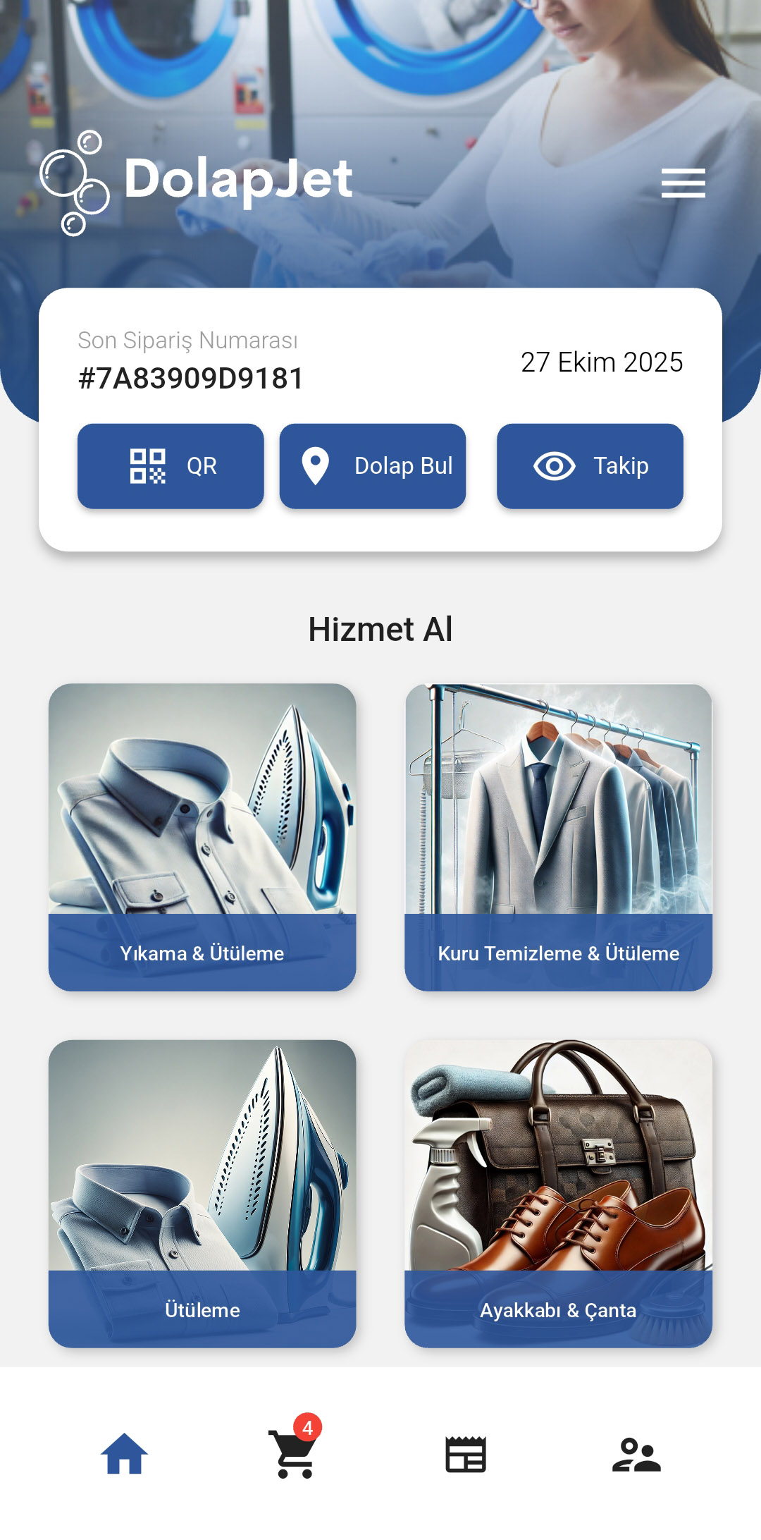 DolapJet Mobil Uygulama Arayüzü